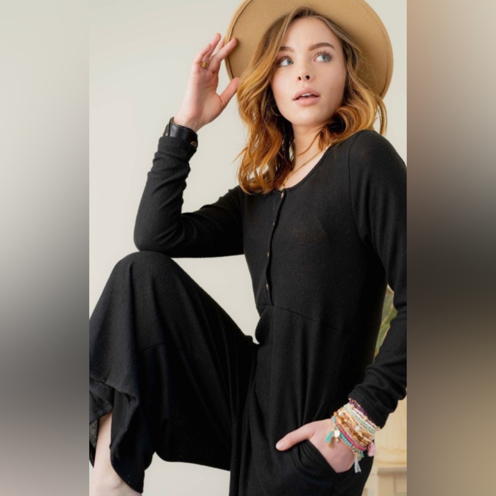 Three birds nest black romper